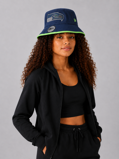 Navy Hawk Emblem Bucket Hat
