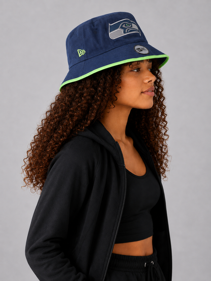 Navy Hawk Emblem Bucket Hat