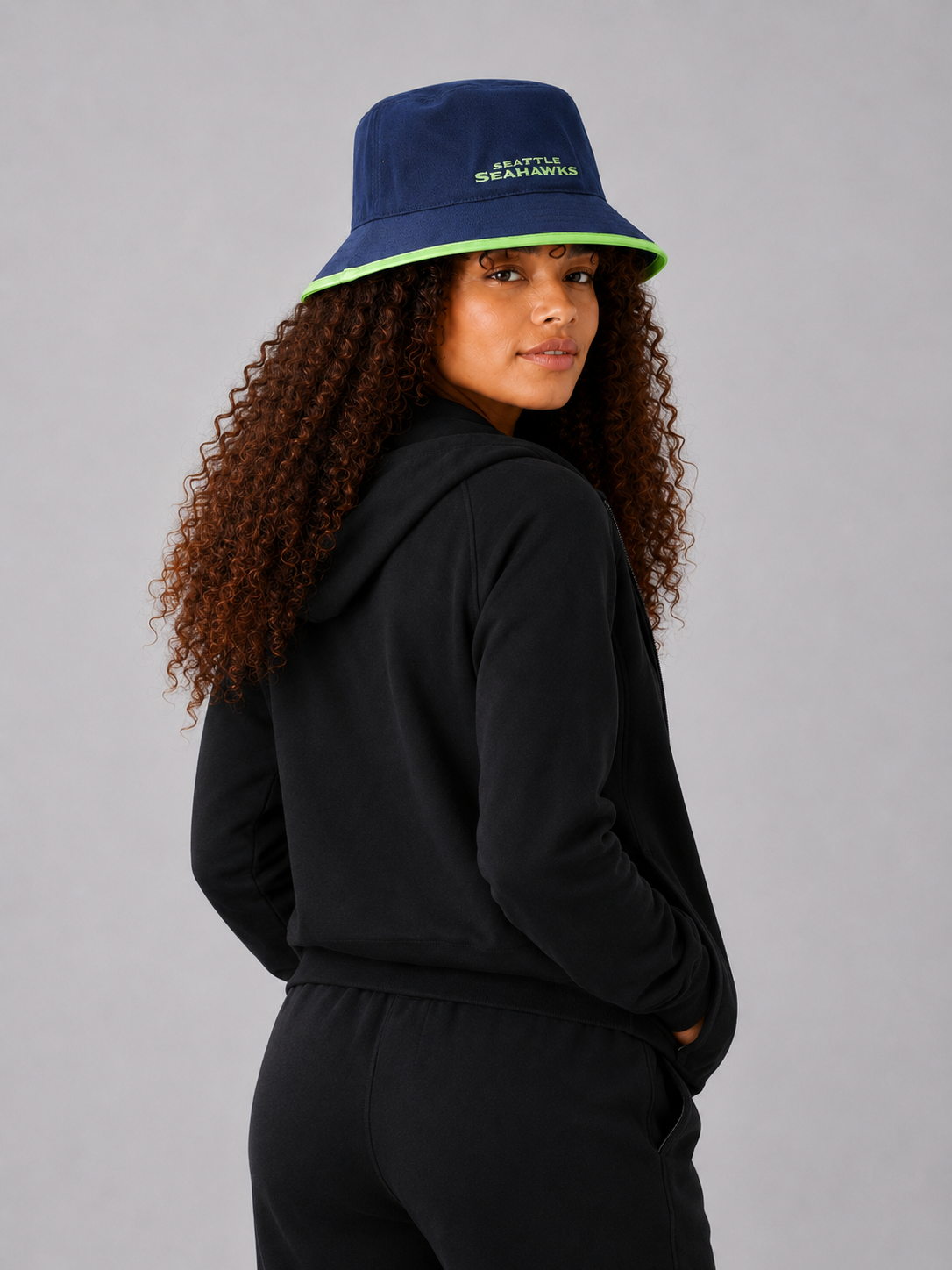 Navy Hawk Emblem Bucket Hat