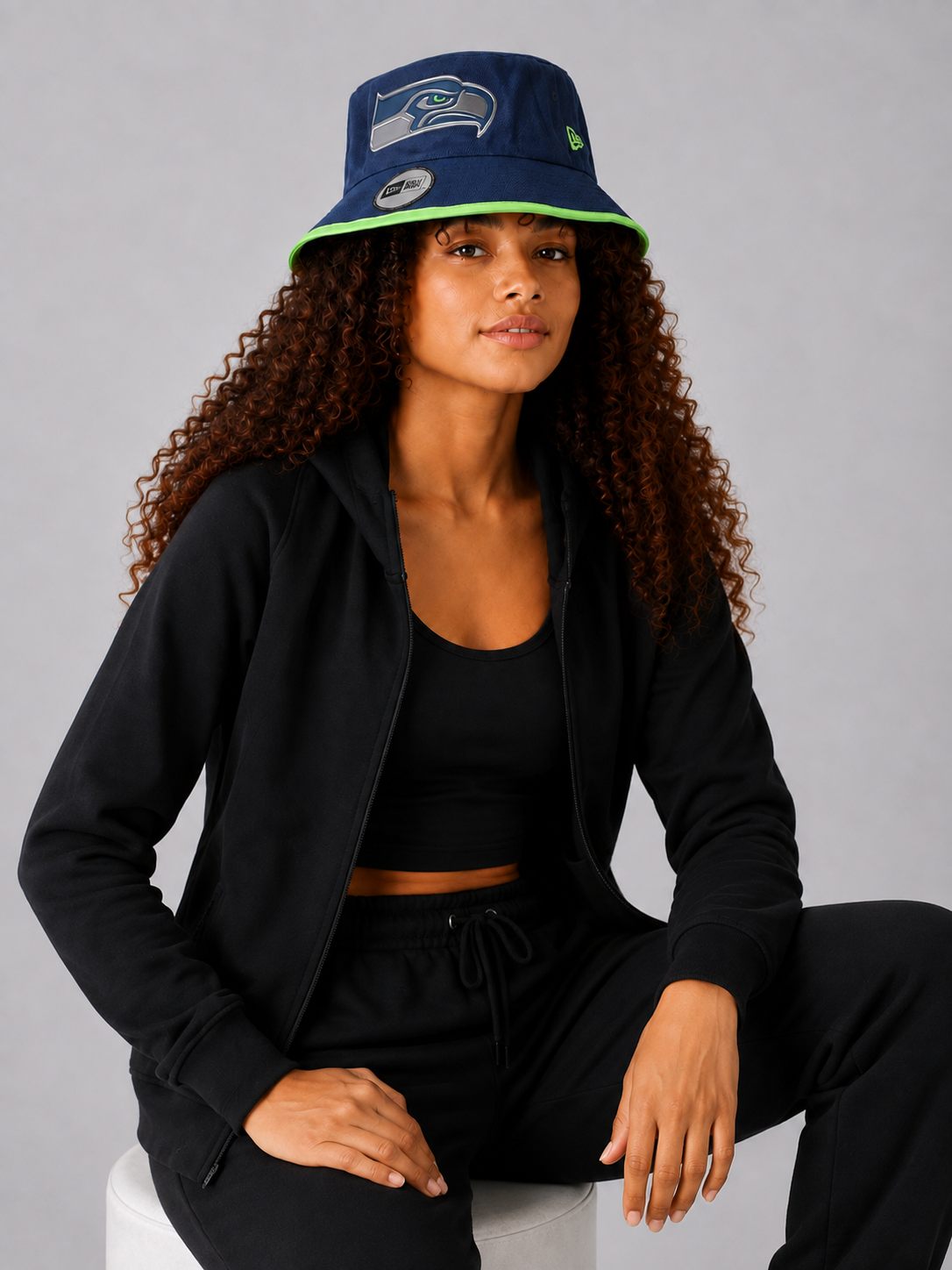 Navy Hawk Emblem Bucket Hat