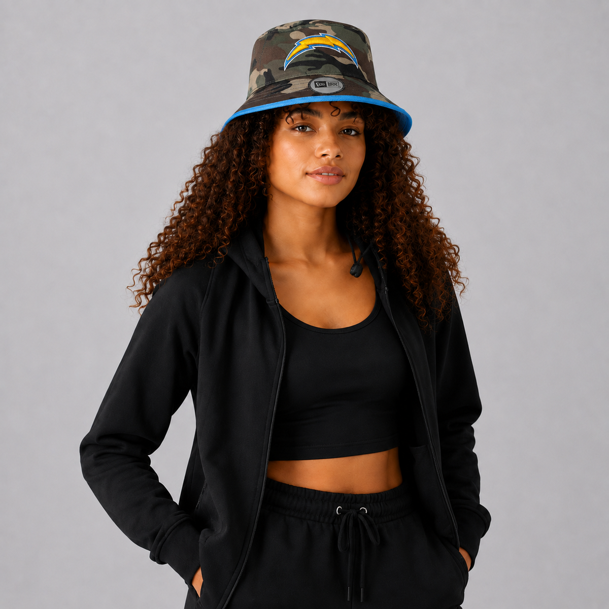 Green Camo Lightning Bolt Bucket Hat