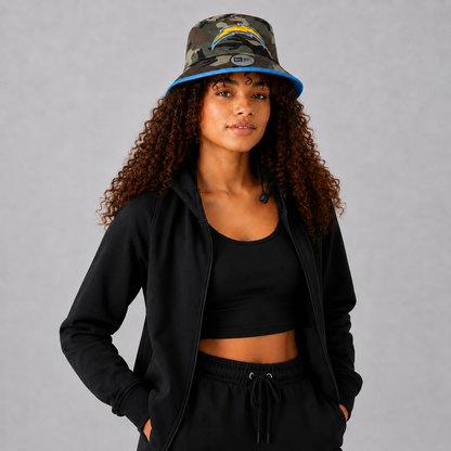 Green Camo Lightning Bolt Bucket Hat