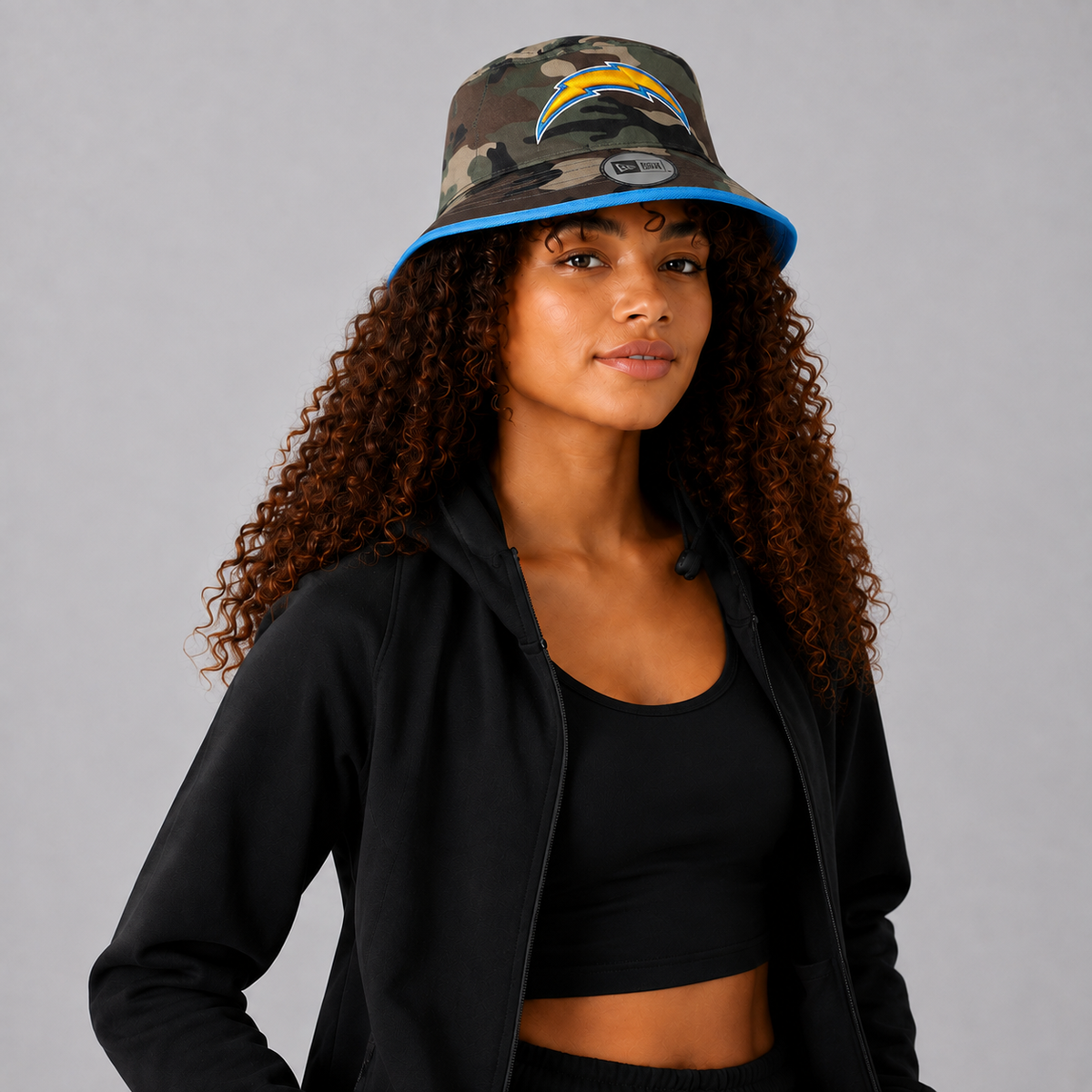 Green Camo Lightning Bolt Bucket Hat