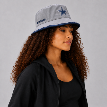 Gray Star Embroidered Bucket Hat