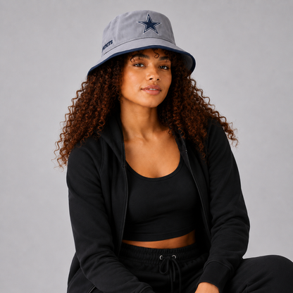 Gray Star Embroidered Bucket Hat