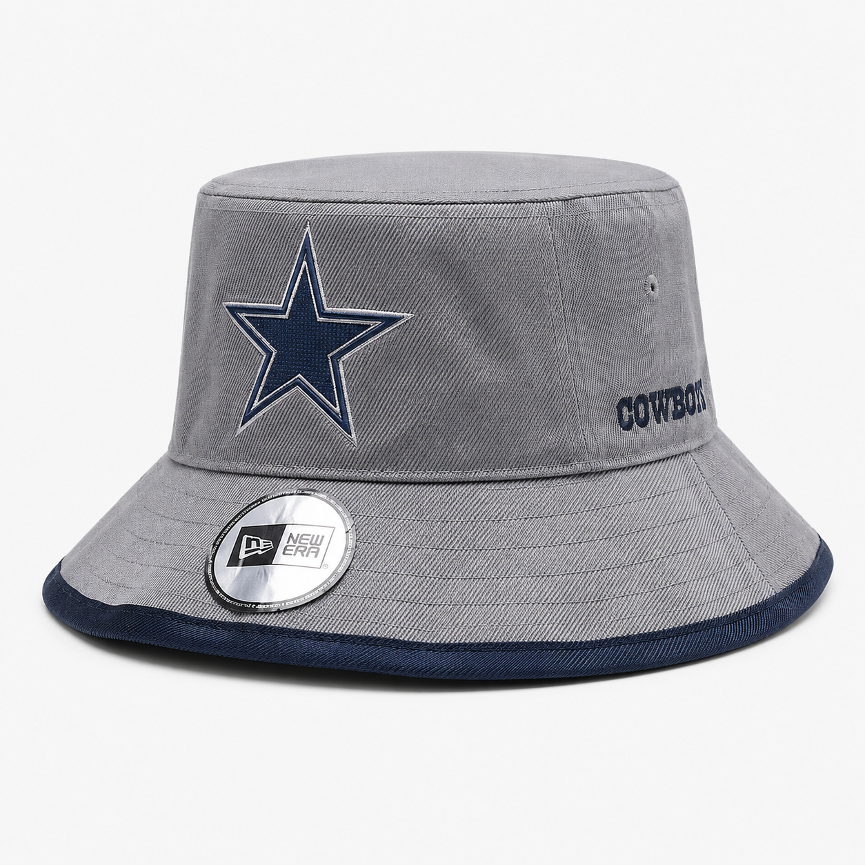 Gray Star Embroidered Bucket Hat