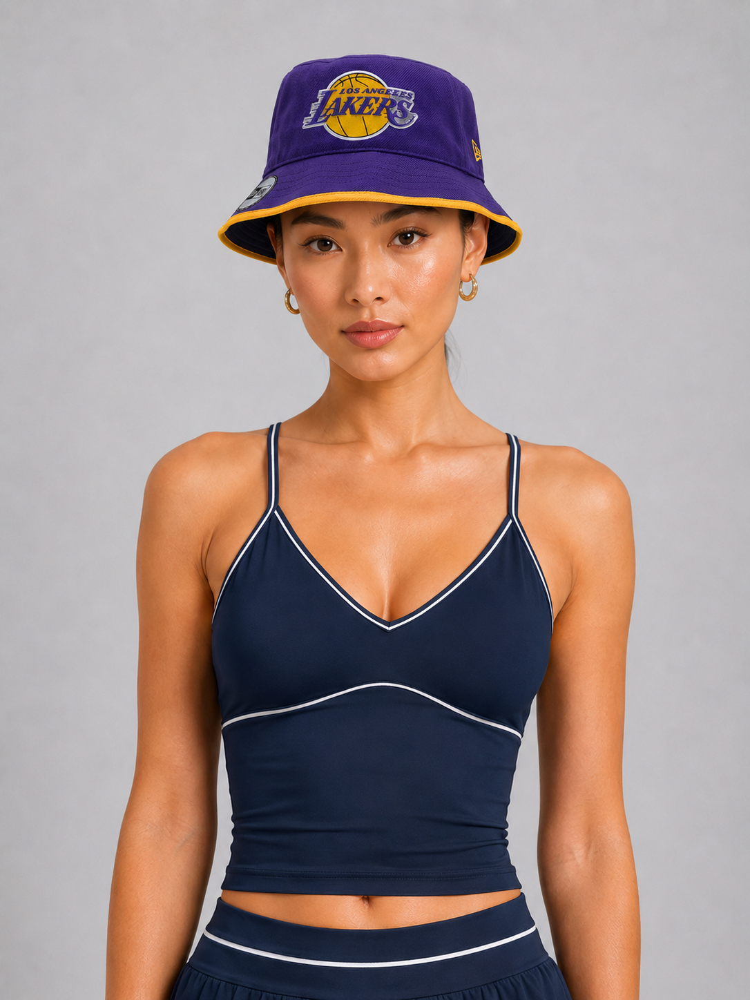 Purple & Gold Embroidered Basketball Bucket Hat