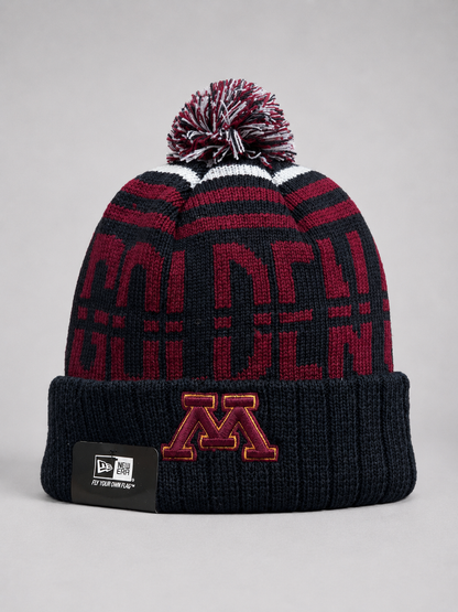 Era Minnesota Golden Gophers Team Stripe Cuffed Knit Beanie Hat