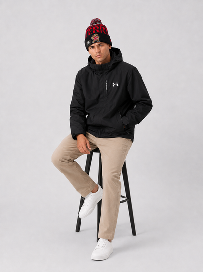Era Maryland Terrapins Team Stripe Cuffed Knit Beanie Hat with a Pom