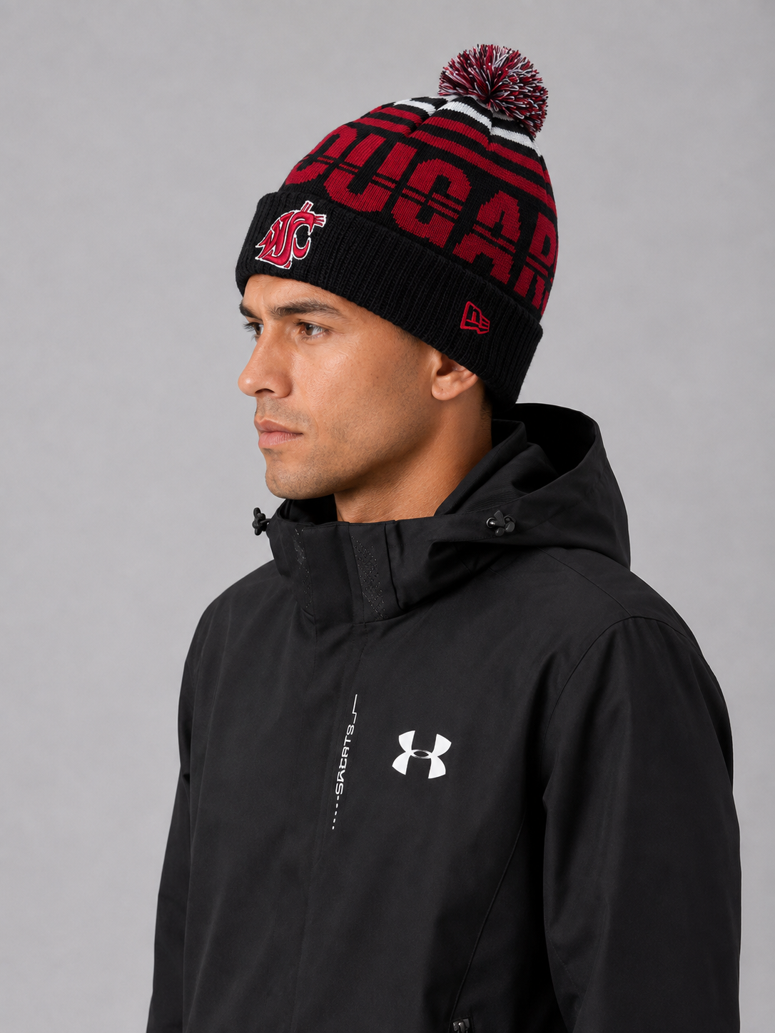 Washington State Cougars ew Era Crimson Bold Cuffed Knit