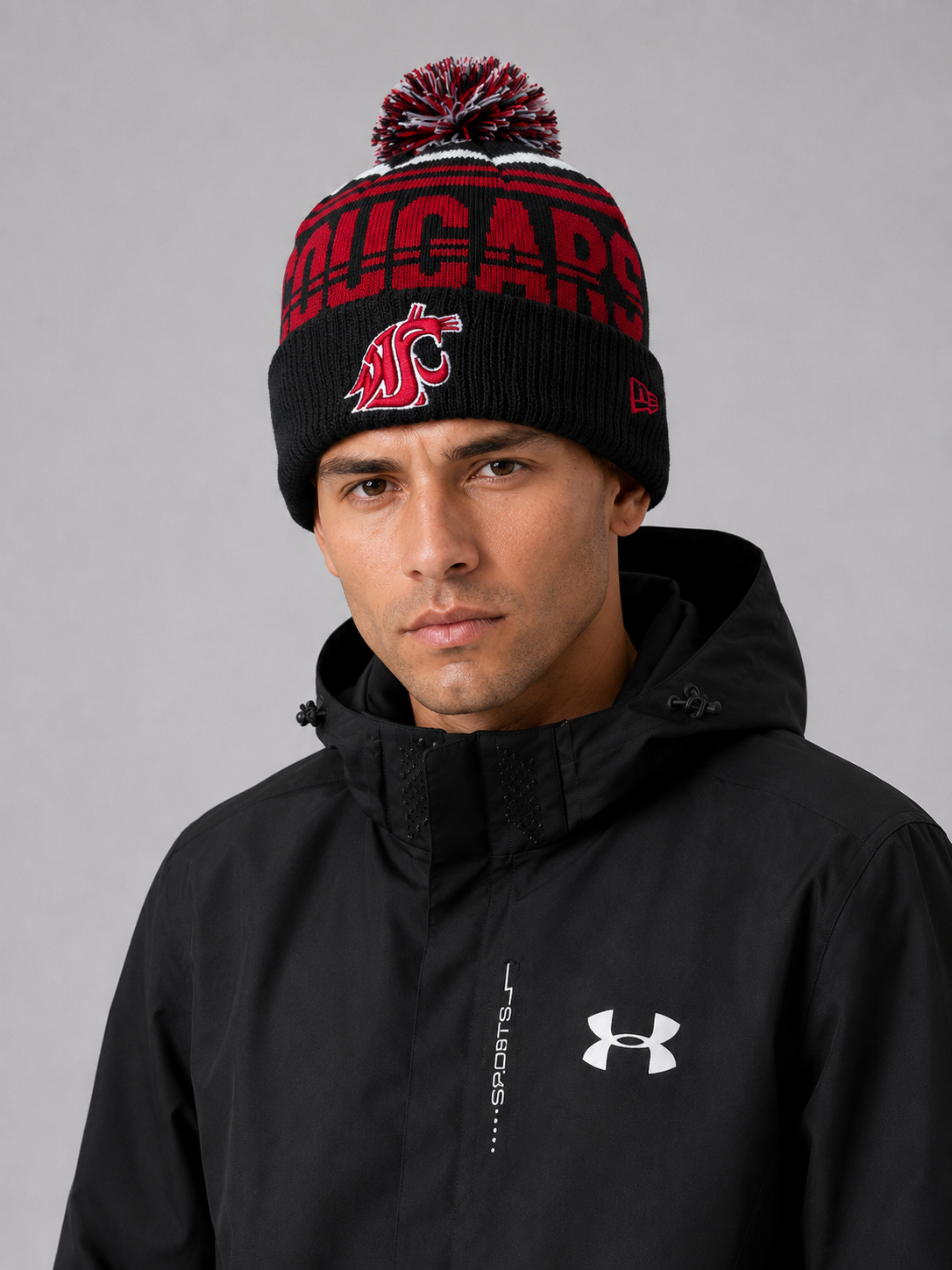 Washington State Cougars ew Era Crimson Bold Cuffed Knit