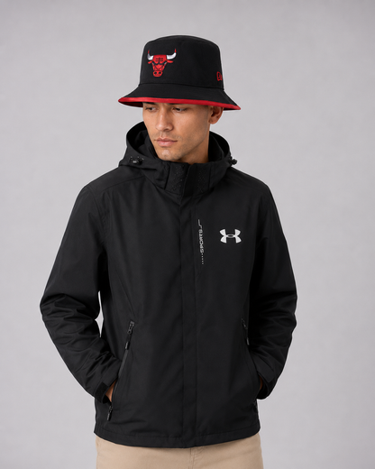 Chicago Bulls Black Bucket Hat Wide Brim Embroidered Adjustable Fit
