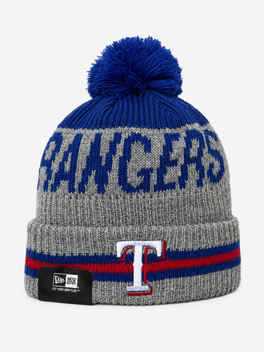 Texas Rangers Baseball Era Beanie Knit Hat With Pom