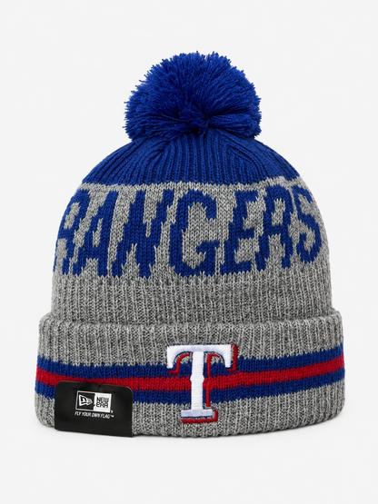 Texas Rangers Baseball Era Beanie Knit Hat With Pom