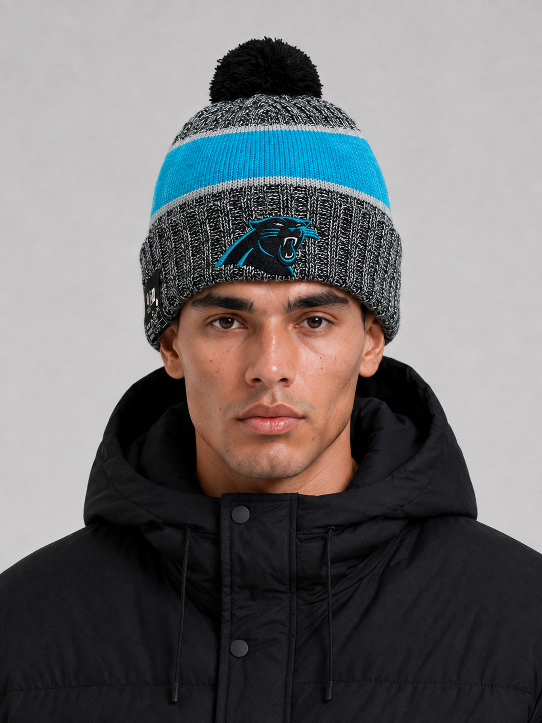 Carolina Panthers Sideline Cuffed Knit Hat with Pom