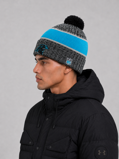 Carolina Panthers Sideline Cuffed Knit Hat with Pom