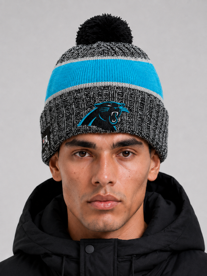 Carolina Panthers Sideline Cuffed Knit Hat with Pom