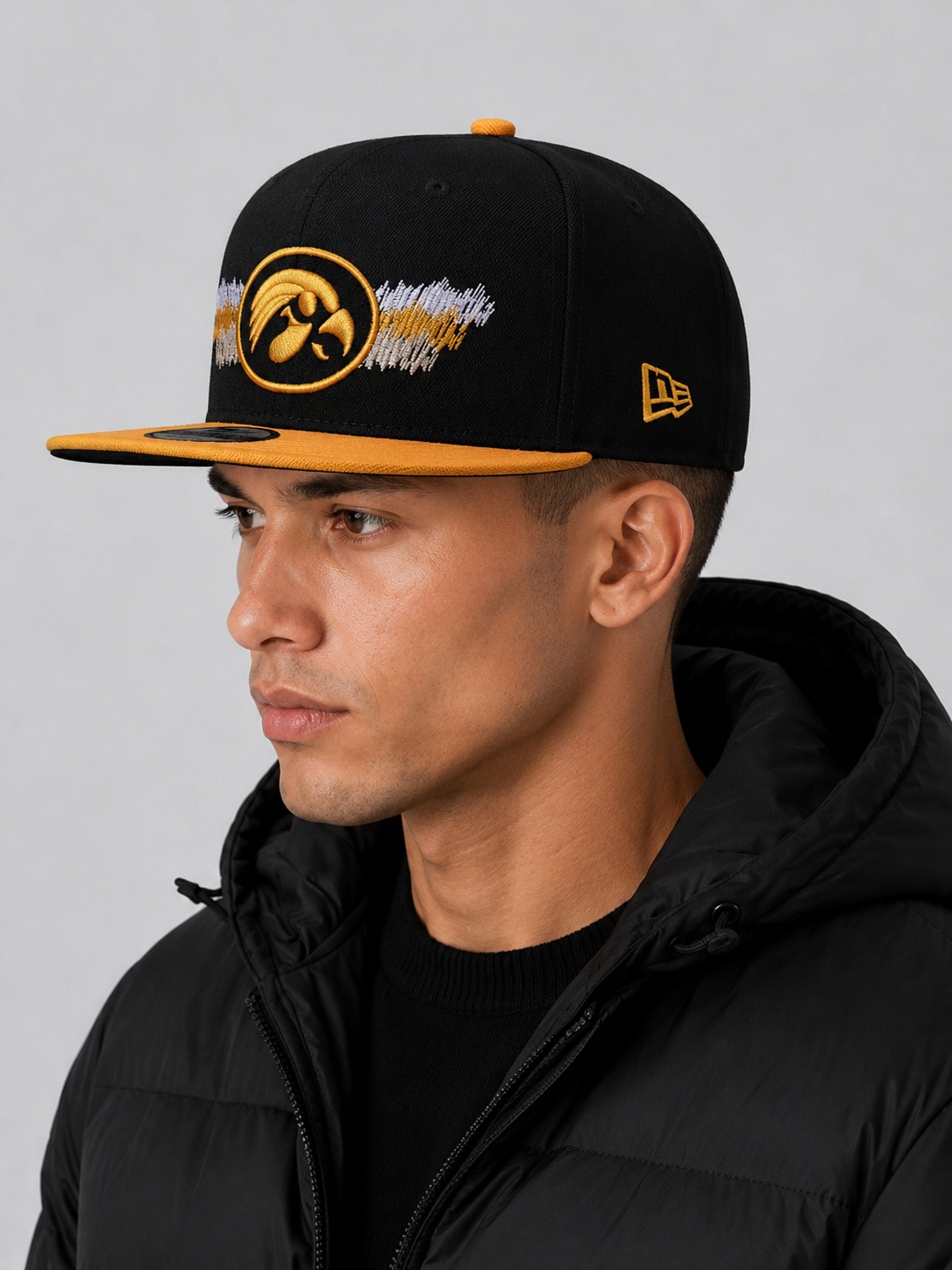 Black Iowa Hawkeyes Two-Tone 9FIFTY Snapback Hat