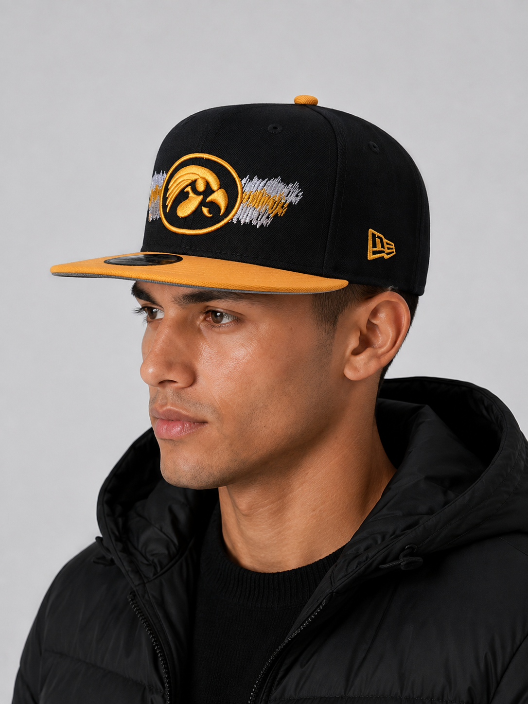 Black Iowa Hawkeyes Two-Tone 9FIFTY Snapback Hat