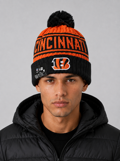 BENGALS NEW CUFF KNIT HAT WITH POM