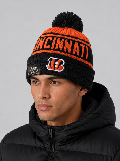BENGALS NEW CUFF KNIT HAT WITH POM