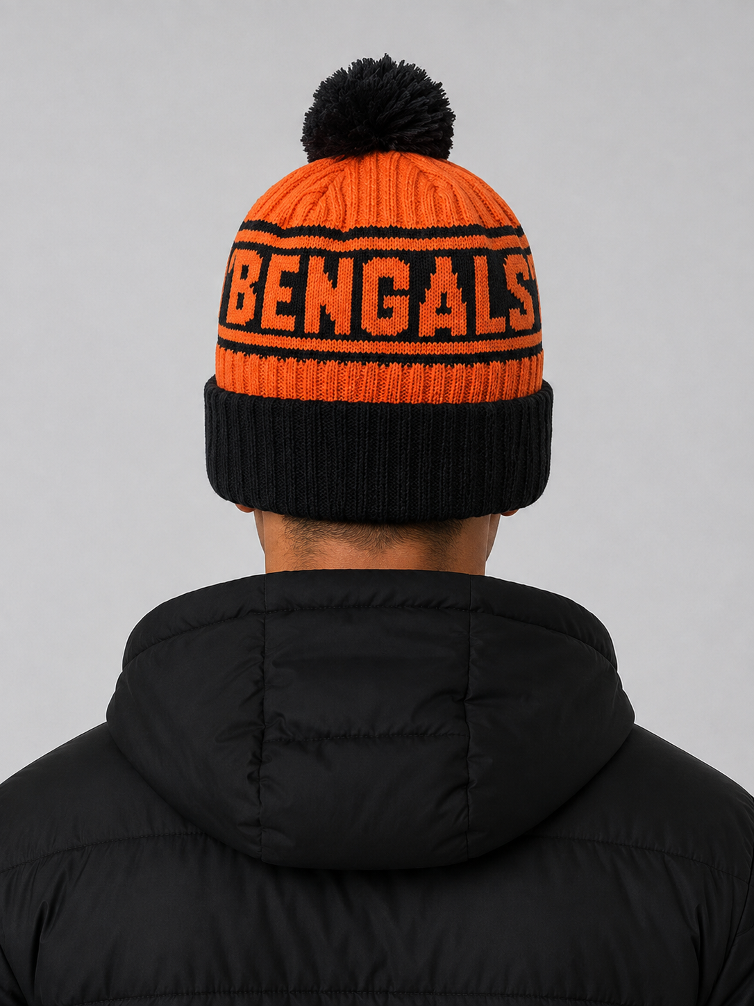 BENGALS NEW CUFF KNIT HAT WITH POM