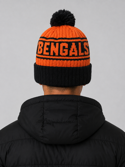 BENGALS NEW CUFF KNIT HAT WITH POM
