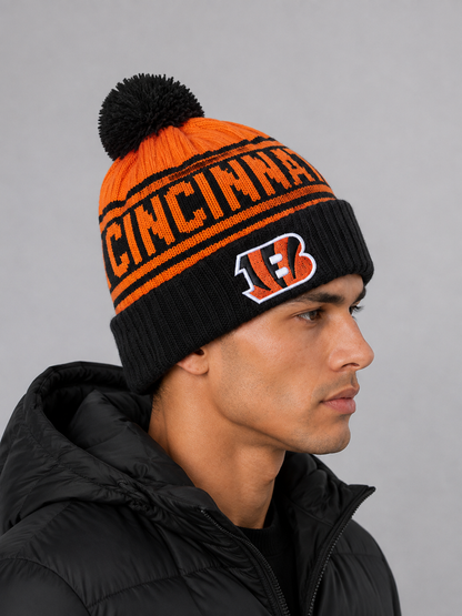BENGALS NEW CUFF KNIT HAT WITH POM