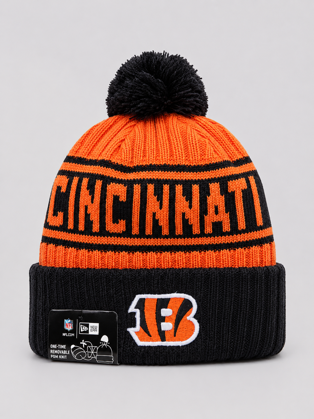 BENGALS NEW CUFF KNIT HAT WITH POM