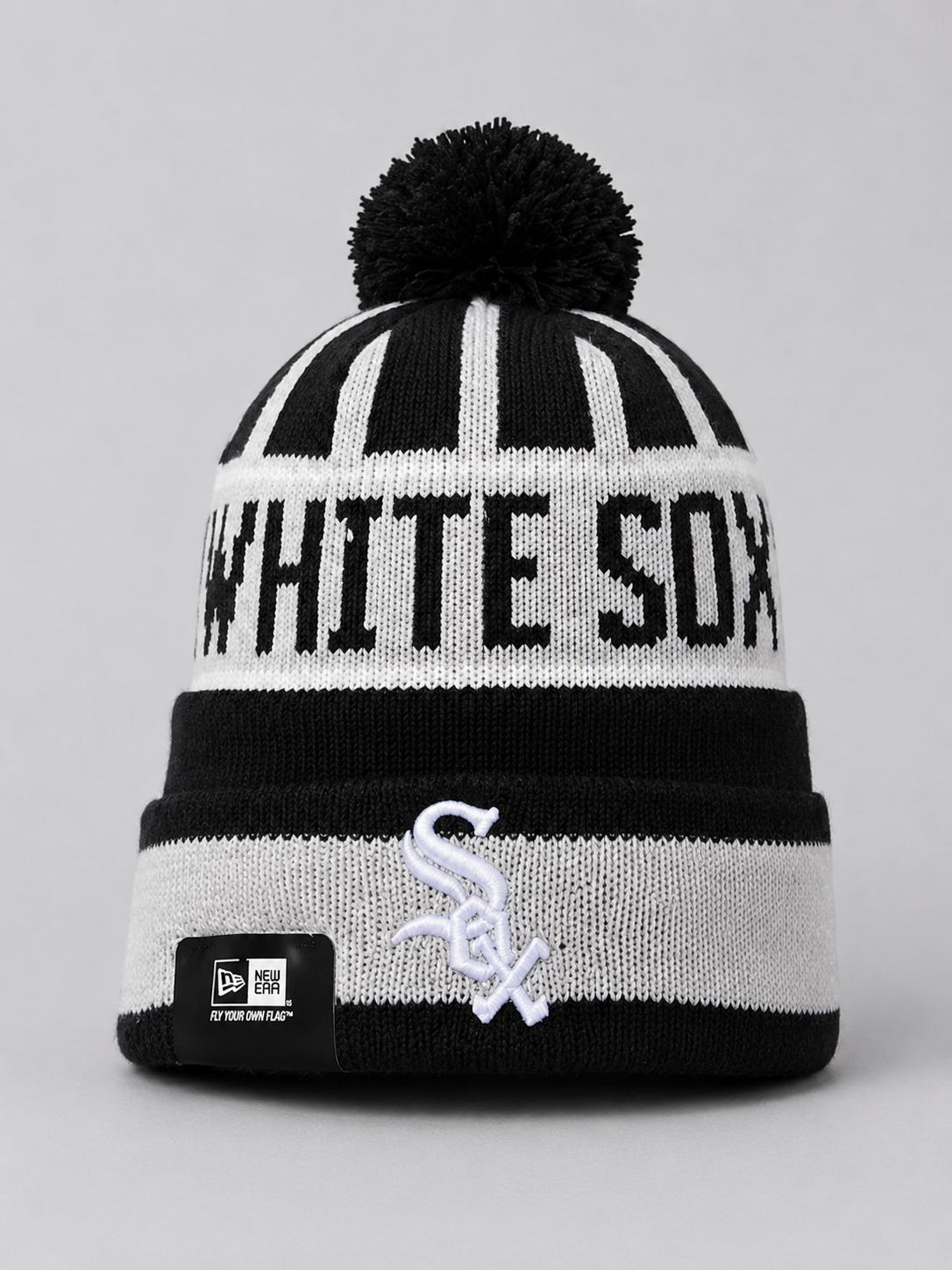 Chicago White Sox Classic Pom Cuffed Knit Beanie Hat