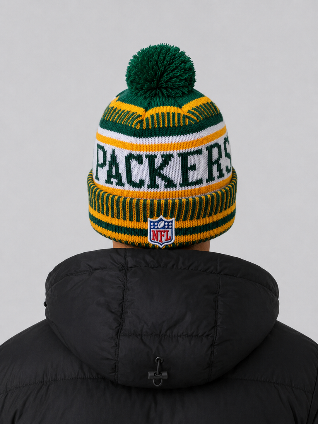 47 Green Bay Packers Green Breakaway Cuff Pom Mens Knit Hat
