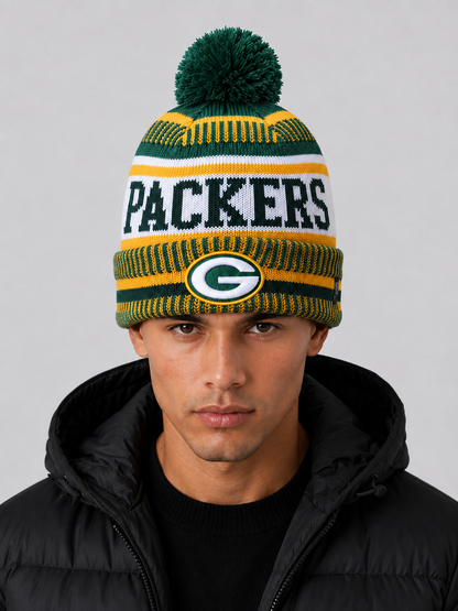 47 Green Bay Packers Green Breakaway Cuff Pom Mens Knit Hat