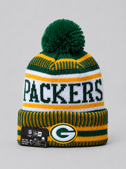 47 Green Bay Packers Green Breakaway Cuff Pom Mens Knit Hat