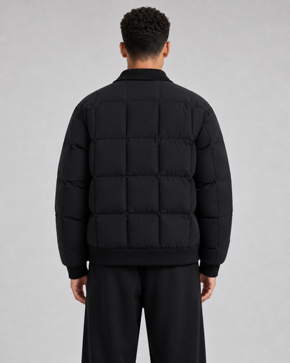 Men’s Puffer Jacket – White Duck Down Windproof Winter Coat with Lapel Collar