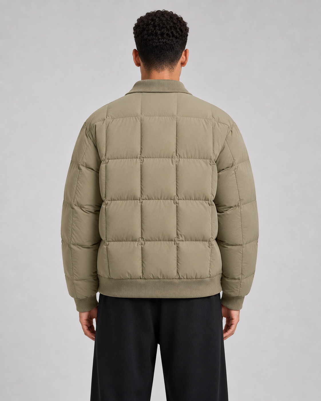Men’s Puffer Jacket – White Duck Down Windproof Winter Coat with Lapel Collar