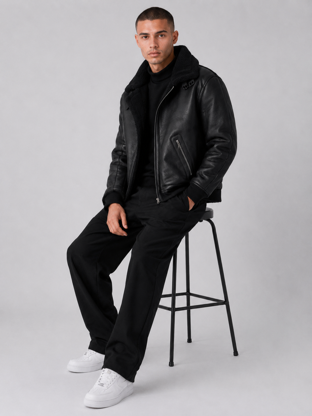 Men’s Thickened Faux Leather Jacket