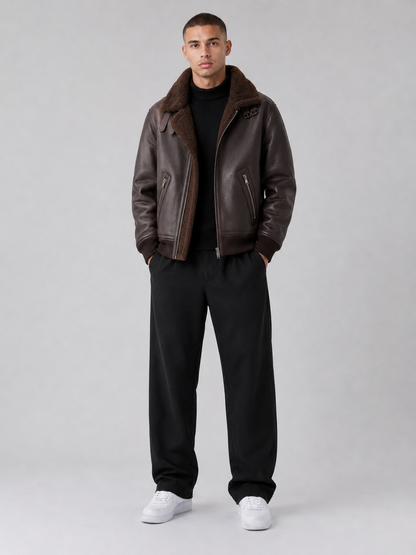 Men’s Thickened Faux Leather Jacket