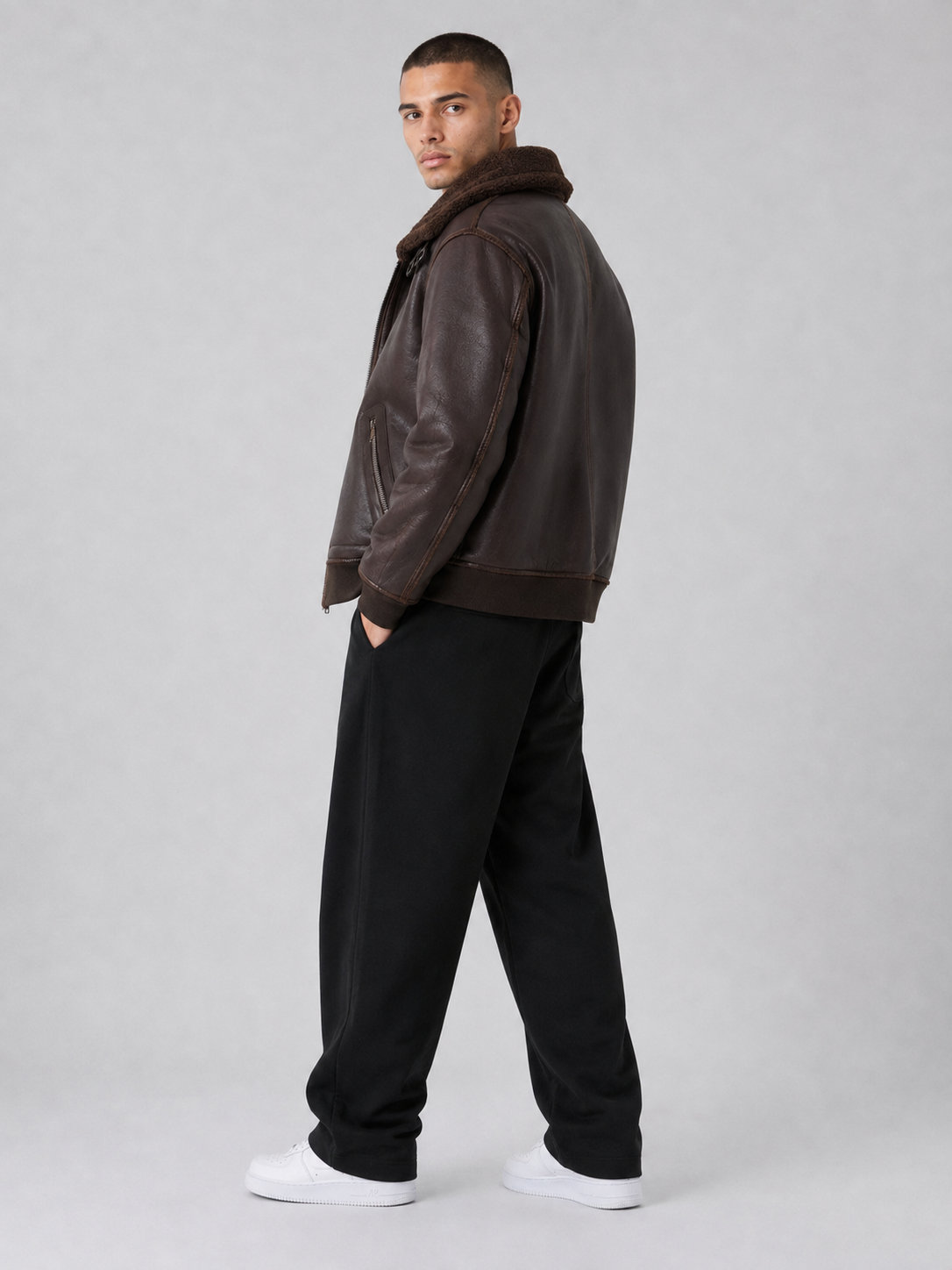 Men’s Thickened Faux Leather Jacket