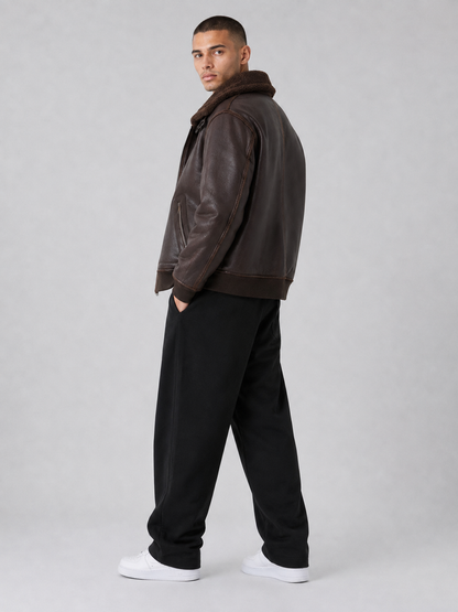 Men’s Thickened Faux Leather Jacket