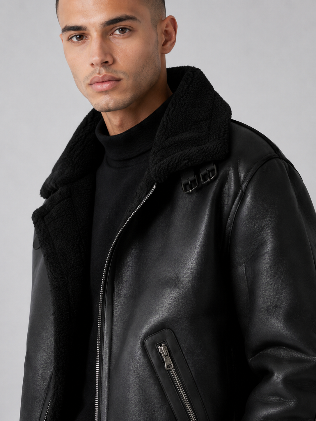 Men’s Thickened Faux Leather Jacket