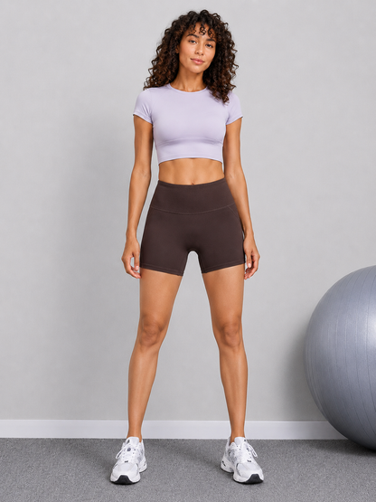 Women’s High-Waist Moisture-Wicking Fitness Shorts
