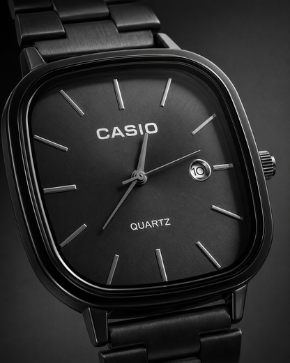 CS Square Quartz Steel Watch Black
