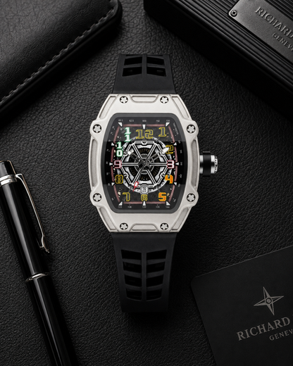 Skeleton Sport Tonneau Watch Silver