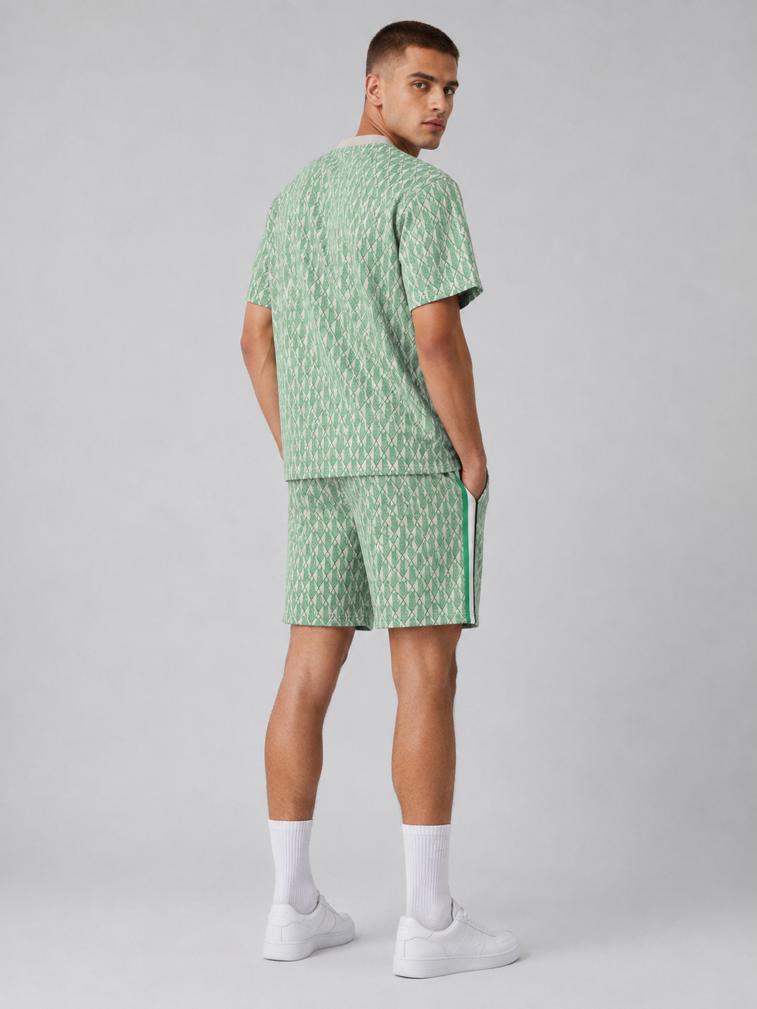 Green Cotton T-Shirt & Shorts Set