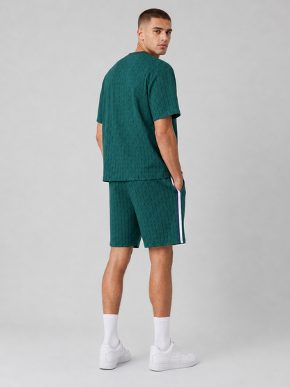 Green Cotton T-Shirt & Shorts Set