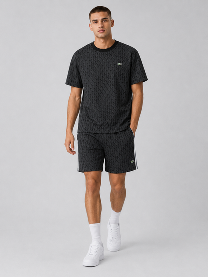 Black Cotton T-Shirt & Shorts Set