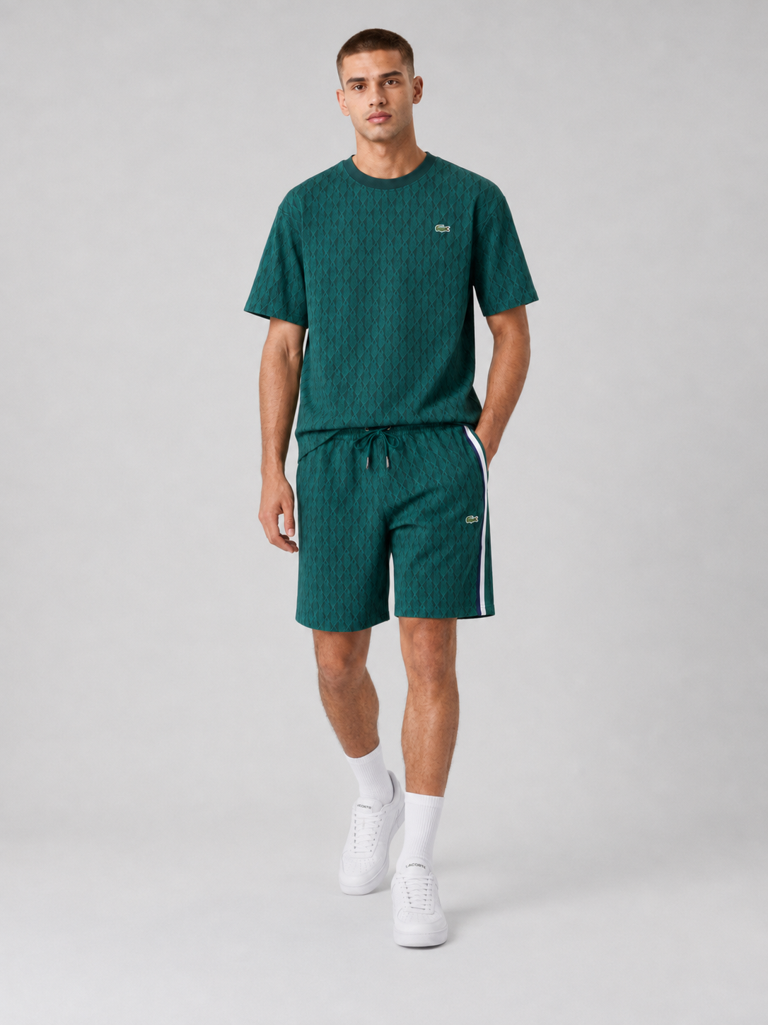 Green Cotton T-Shirt & Shorts Set