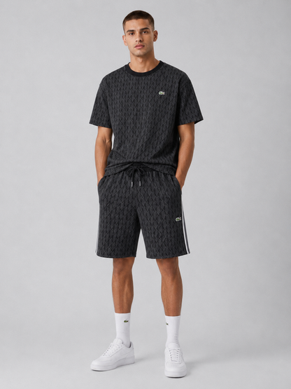 Black Cotton T-Shirt & Shorts Set