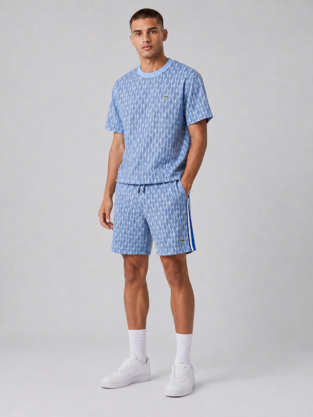 Light Blue Cotton T-Shirt & Shorts Set