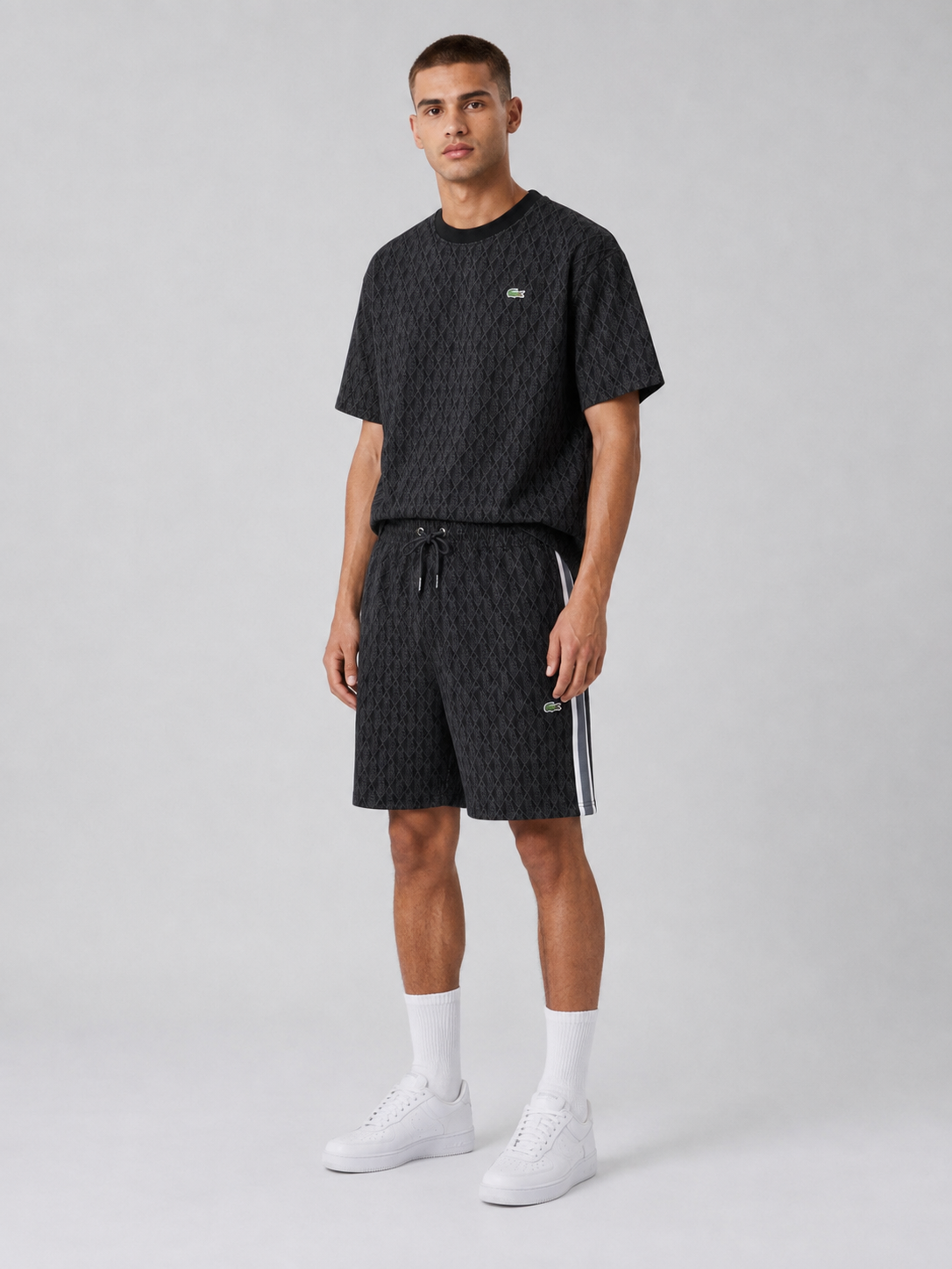 Black Cotton T-Shirt & Shorts Set
